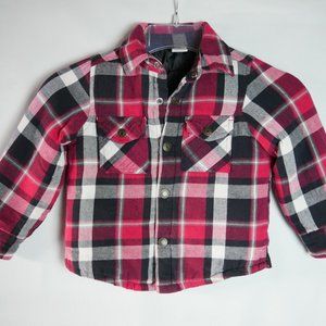 HealthTex Toddler Size 4T Red Plaid Shirt Jacket Snap Button